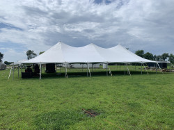 Pole tent 40x80 wedding traditional white